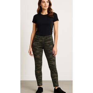 Democracy Ab Technology Camo Skinny Pants Women’s Size 12 Stretch Mid Rise Green